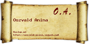 Oszvald Anina névjegykártya
